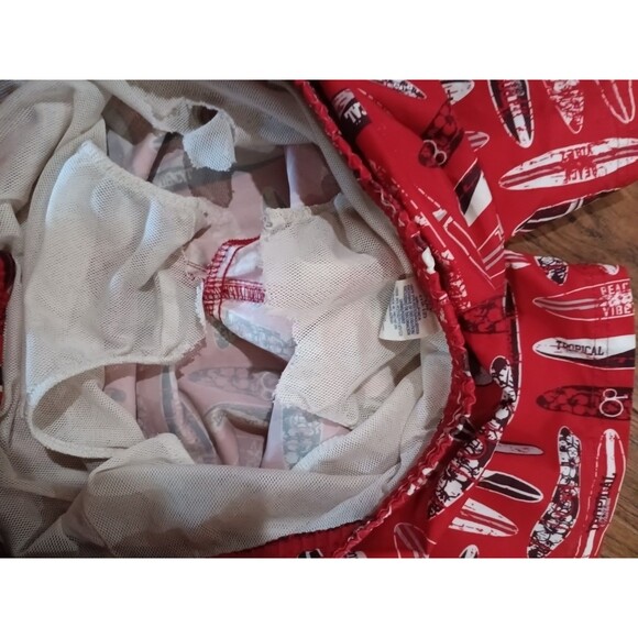 ocean pacific Red and black surf board swim shorts boys large - Picture 3 of 3